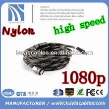 Китай Kuyia Высокоскоростной 24k GOLD кабель hdmi с 24awg 26awg 28awg ADN NYLON MESH